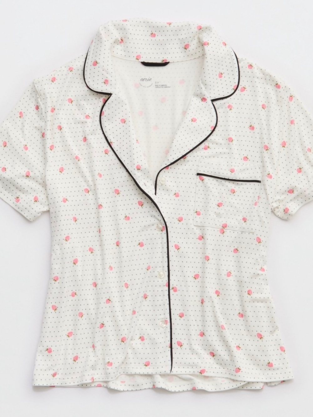 Aerie Real Soft Short Sleeve Pajama Shirt 🍓 NWT